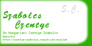 szabolcs czentye business card